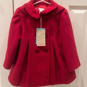 MONSOON NWT Girls Red Peacoat 2-3Years